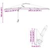 vidaXL Tuinparasol Antraciet 248,5 x 247,5 x 160 cm Polyester en staal