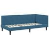 vidaXL Hoekbedframe met Matras met matras 2 pcs Blauw Fluweel