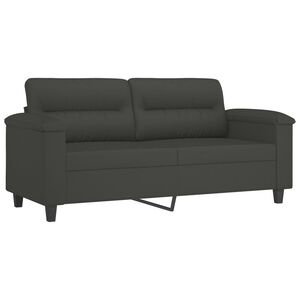 vidaXL Tweezitsbank 140 cm microvezelstof donkergrijs