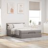 vidaXL Bed poef met matras en LED's 140x200 cm stof taupe