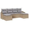 vidaXL Bankstel 6 st Beige poly rattan