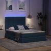 vidaXL Opbergbed met LED met matras Blauw 140 x 190 cm Polyester