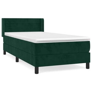 vidaXL Boxspring met matras fluweel donkergroen 80x200 cm
