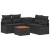 vidaXL Bankstel 6 st Zwart Poly Rattan en Staal