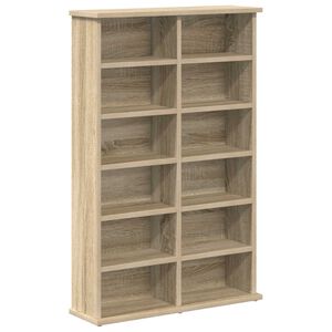 vidaXL CD Kast Sonoma Eiken 60 x 17 x 92 cm Bewerkt hout