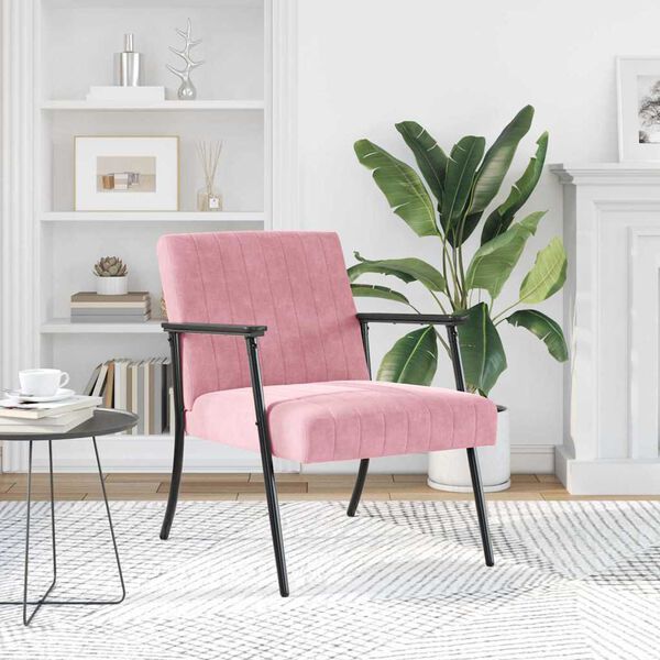 vidaXL Fauteuil Roze 59 x 75 x 78 cm Fluweel