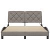 vidaXL Bedframe met LED zonder matras 140x200 cm stof taupe