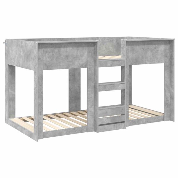vidaXL Bunk Bed voor Kinderen Beton Grijs 90 x 200 cm Bewerkt hout