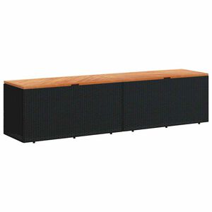 vidaXL Tuinbox 220x50x54 cm poly rattan en acaciahout zwart