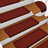 vidaXL Trapmatten Zelfklevend 30 stuks 65x21x4 cm Bordeaux Rood Rechthoekige Rand
