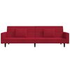 vidaXL Slaapbank 2-zits met 2 kussens fluweel wijnrood