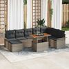 vidaXL Tuin Sofa Set met opslag 9 pcs Grijs Poly riet