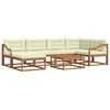 vidaXL Buiten bankenset met kussen 7 pcs Natuurlijk en Cr&egrave;me