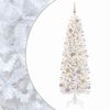 vidaXL Smalle kunstkerstboom met kerstballen 180 cm 300 LED's Warmwit
