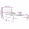 vidaXL Bedframe bewerkt hout en metaal grijs sonoma eiken 90x200 cm