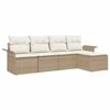 vidaXL Tuin Sofa Set met kussen met opslag 5 pcs Beige poly rattan