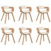 vidaXL Eetkamerstoelen 6 st gebogen hout en kunstleer cr&egrave;mekleurig