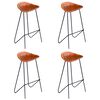 vidaXL Barstoelen 4 st echt leer bruin