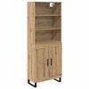 vidaXL Hoge kast 2 pcs Artisan Eiken Bewerkt hout