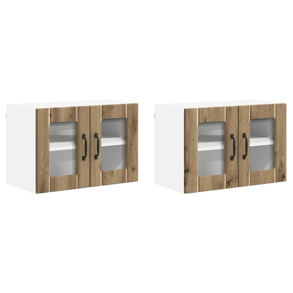vidaXL Keukenkast Lucca 2 pcs Artisanaal eiken 60 x 31 x 40 cm