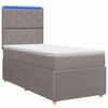 vidaXL LED Boxspring Bed met Matras Taupe 90 x 190 cm Stof
