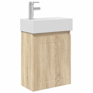 vidaXL Badkamermeubel met kraan Sonoma Eiken 45,5 x 25,5 x 84 cm