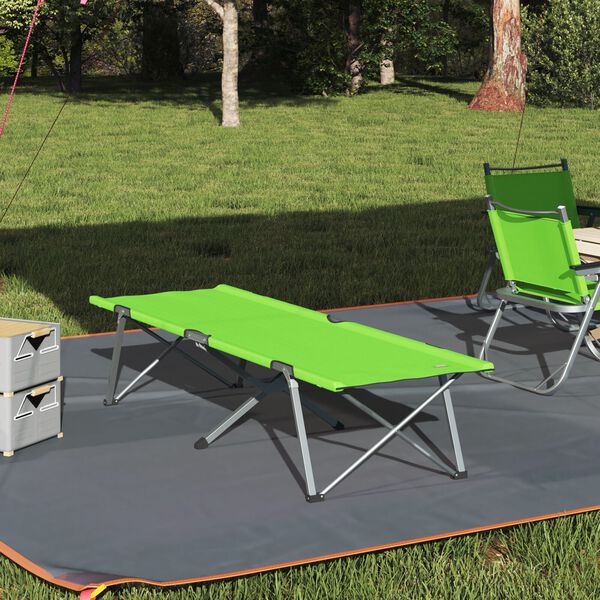 vidaXL Opvouwbaar Camping Bed Groen 194 x 62,5 x 42,5 cm