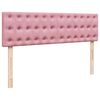 vidaXL Ottoman bed met matras en LED's 160x200cm fluweel roze