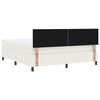 vidaXL Boxspring bed Cr&egrave;me en Wit 203 x 180 x 88 cm Katoenen stof