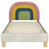 vidaXL Bedframe voor kinderen met hoofdbord Crème 80 x 160 cm Fluweel