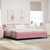 vidaXL LED Box Spring Bed met matras met LED Roze 200 x 200 cm Fluweel