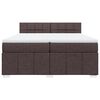 vidaXL Boxspring met matras stof donkerbruin 200x200 cm