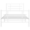 vidaXL Bedframe met hoofd- en voeteneinde metaal wit 107x203 cm