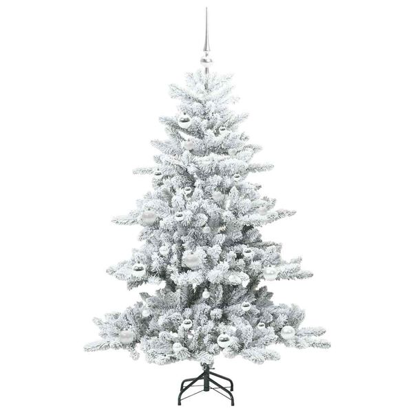 vidaXL Kunstmatige Inklapbare Kerstboom Wit 150 cm PVC en staal