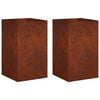 vidaXL Plantenbak 2 st Roestkleurig 30 x 30 x 40 cm weervast staal