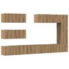 vidaXL 7-delig Tv-meubelset wandmontage bewerkt hout artisanaal eiken