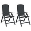 vidaXL Recliner Tuinstoelen 2 st Zwart Textileen