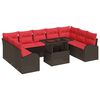 vidaXL Tuin Sofa Set met opslag met kussen 10 pcs Bruin poly rattan