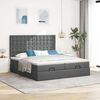 vidaXL Ottoman bed met matrassen 200x200cm stof donkergrijs