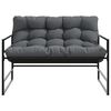 vidaXL Tuinbank met kussen 113 cm staal antracietkleurig