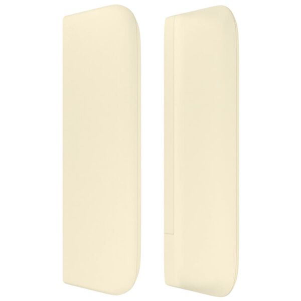 vidaXL Hoofdbord met randen 203x16x78/88 cm kunstleer cr&egrave;mekleurig