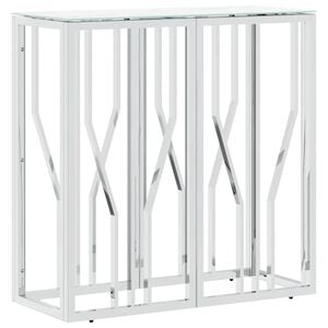 vidaXL Wandtafel 70x30x70 cm roestvrij staal en glas zilverkleurig
