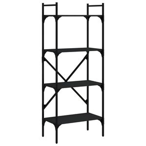 vidaXL Boekenkast 4-laags 56x31,5x138,5 cm bewerkt hout zwart