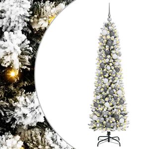 vidaXL Kunstkerstboom Wit 180 cm PVC en Metaal en Plastic