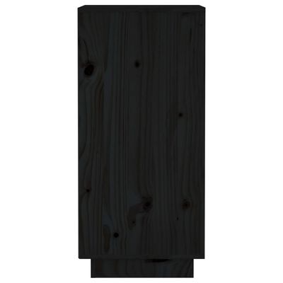 vidaXL Dressoirs 2 st 31,5x34x75 cm massief grenenhout zwart