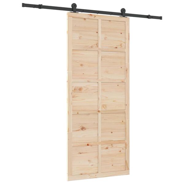 vidaXL Schuifdeur Bruin 80 x 208 cm Massief grenenhout