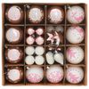 vidaXL Kerstbal Set 40 pcs Wit en Roze Kunststof