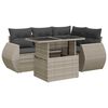 vidaXL 6-delige Loungeset met kussens poly rattan lichtgrijs