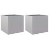 vidaXL Plantenbakken 2 st 49x47x46 cm gegalvaniseerd staal zilverkleur