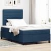 vidaXL Boxspring bed met matras met LED Blauw 120 x 200 cm Stof